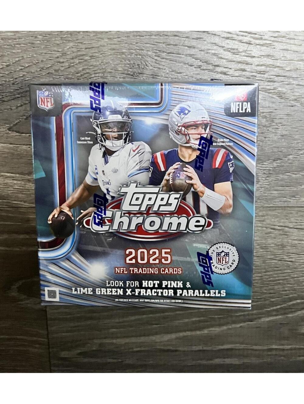 2025 TOPPS CHROME MEGA BOX NFL FOOTBALL (42 Trading Cards) Brand New Sealed QTY